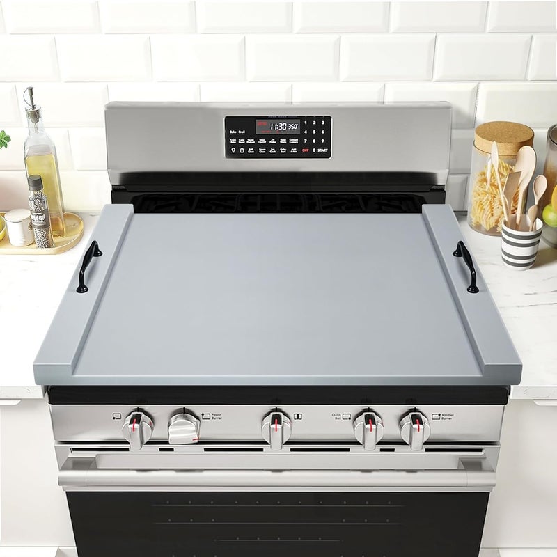 Gashell Noodle Board Stove Cover with Handles, Multiple Stove Top Cover Board for Electric/Gas Stove Top(Grey) - Image 1